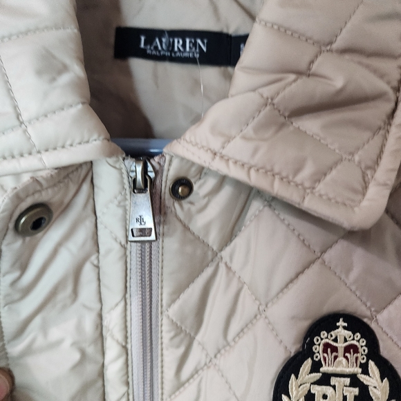 Ralph Lauren Women’s Crest Logo Shell Diamond Quilted Vest Birch Size Small NWT - Picture 3 of 12